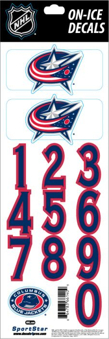 Columbus Blue Jackets samolepky na helmu Decals