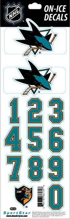 San Jose Sharks samolepky na helmu Decals