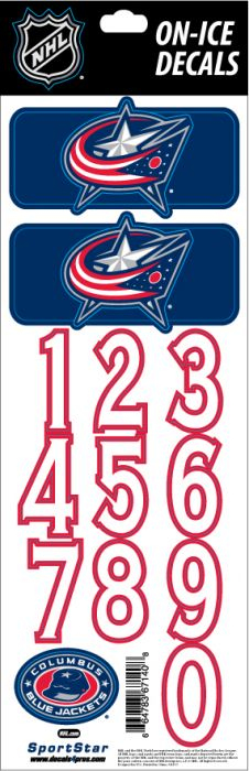 Columbus Blue Jackets samolepky na helmu Decals Navy