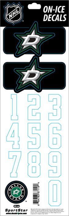 Dallas Stars samolepky na helmu Decals Black