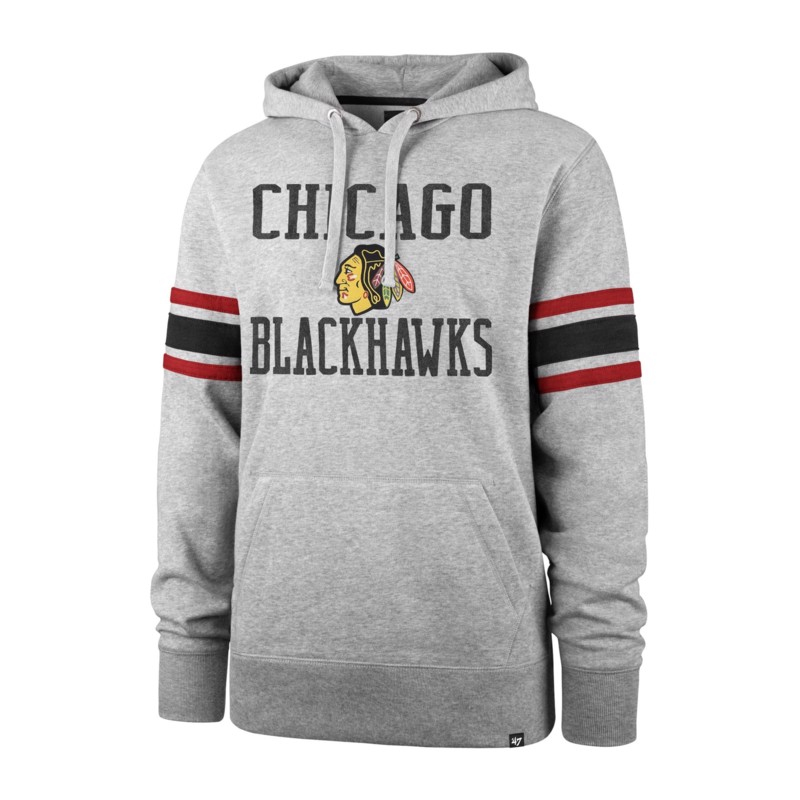 Chicago Blackhawks pánská mikina s kapucí Double Block ’47 Sleeve Stripe Hood