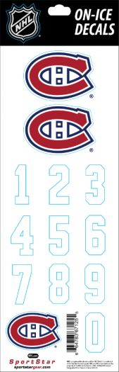 Montreal Canadiens samolepky na helmu Decals White