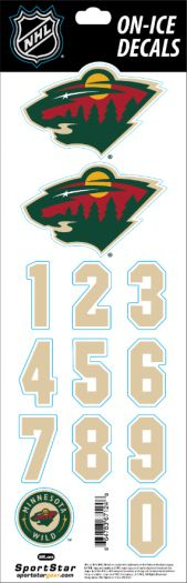 Minnesota Wild samolepky na helmu Decals Cream