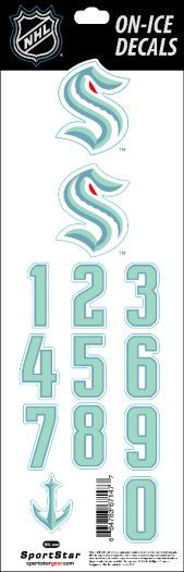 Seattle Kraken samolepky na helmu decals royal