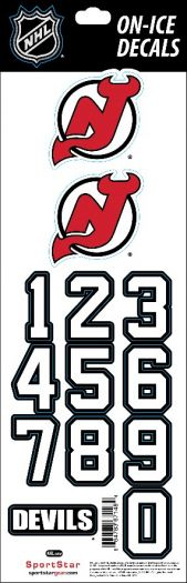 New Jersey Devils samolepky na helmu decals black