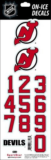 New Jersey Devils samolepky na helmu decals red