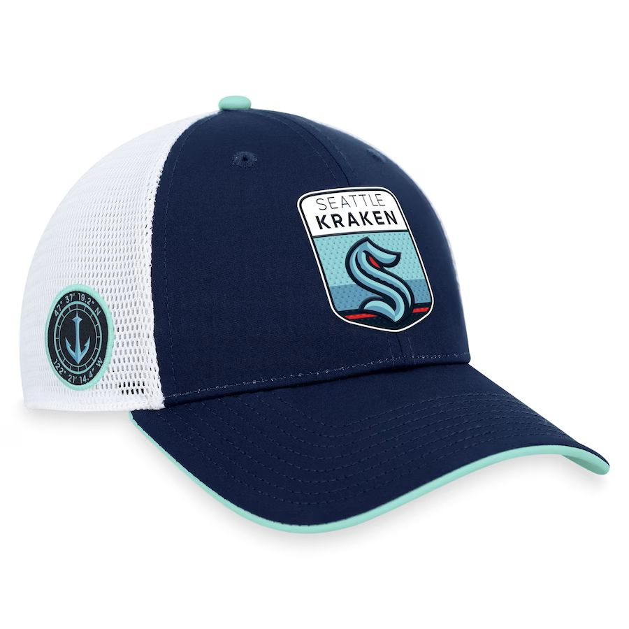 Seattle Kraken čepice baseballová kšiltovka Draft 2023 Podium Trucker Adjustable Authentic Pro