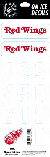 Detroit Red Wings samolepky na helmu Decals White