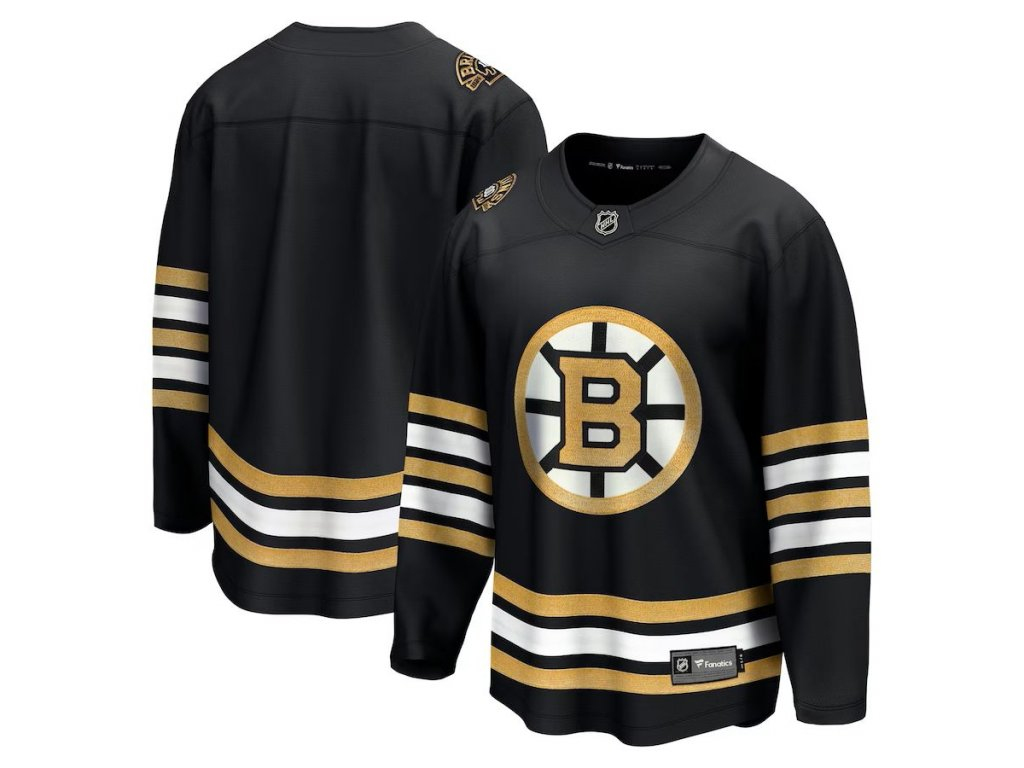 Boston Bruins dětský hokejový dres Black 100th Anniversary Replica Jersey