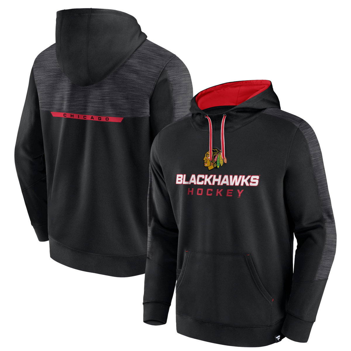 Chicago Blackhawks pánská mikina s kapucí Poly Fleece POH black