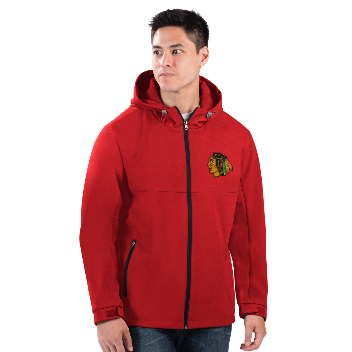 Chicago Blackhawks pánská bunda s kapucí Hot Softshell Jacket