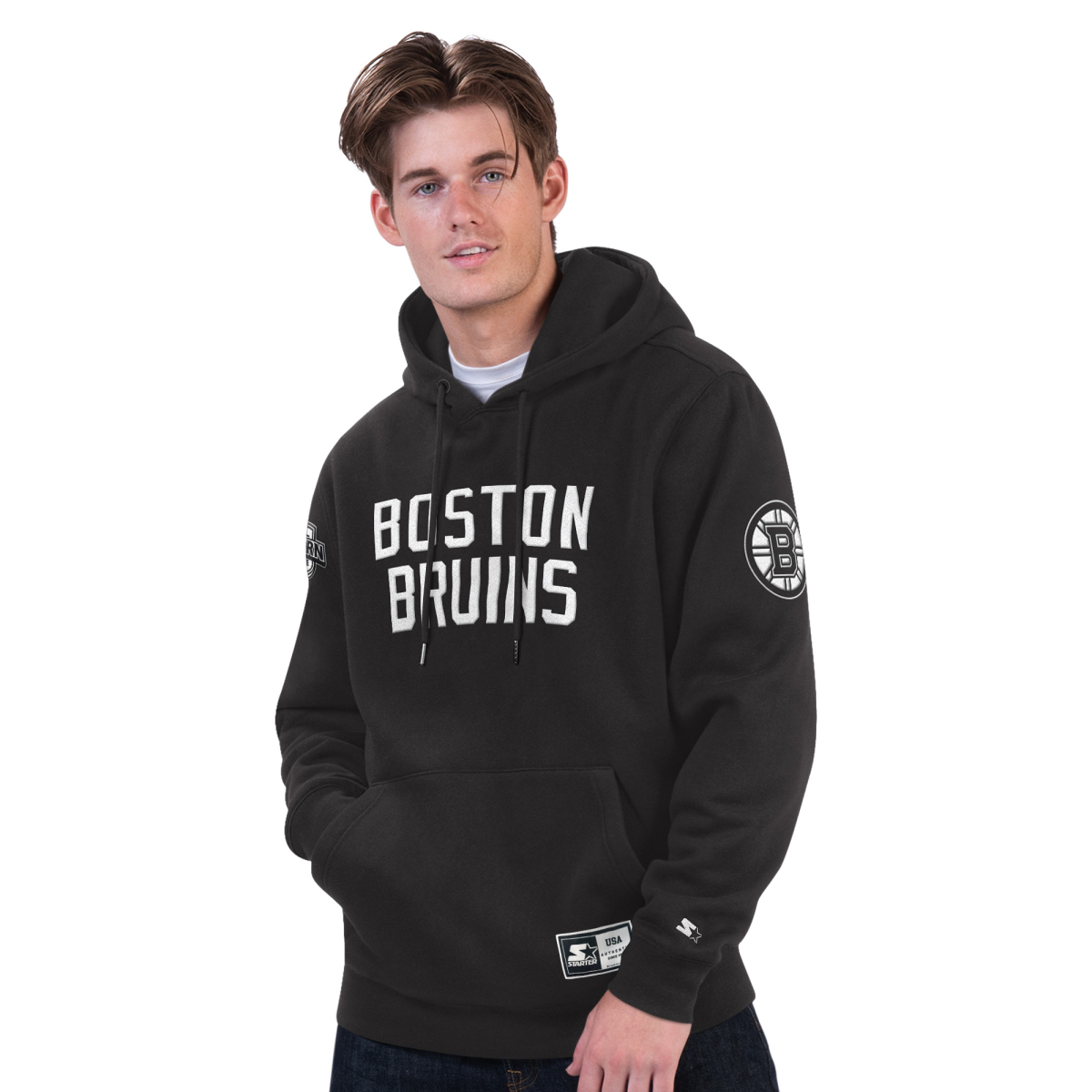 Boston Bruins pánská mikina s kapucí Hat-Trick Hoodie