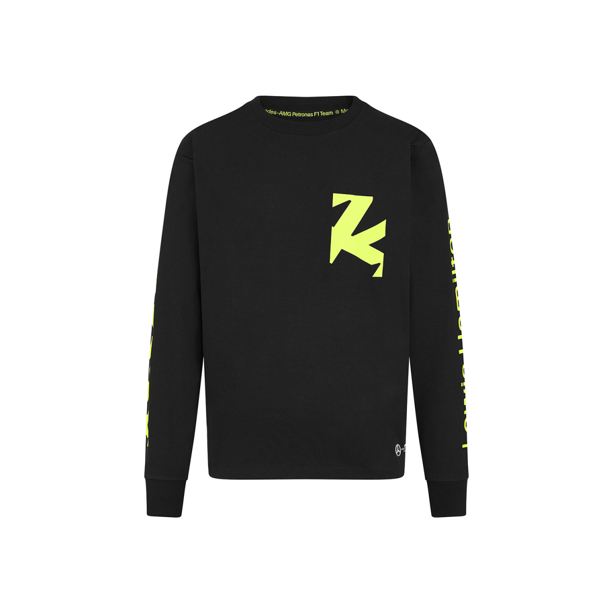 Mercedes AMG Petronas pánské tričko s dlouhým rukávem black 44 Lewis Hamilton F1 Team 2024