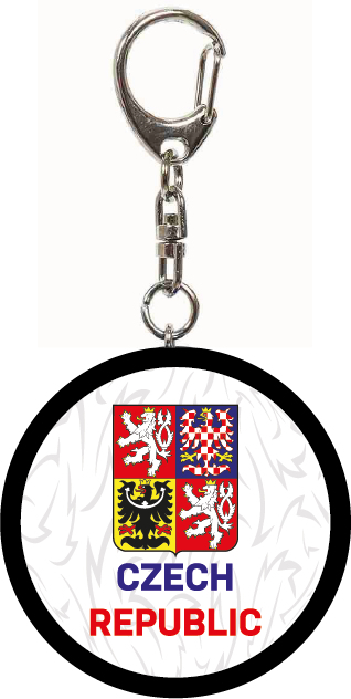 Hokejové reprezentace přívěšek na klíče Czech Republic minipuk logo white