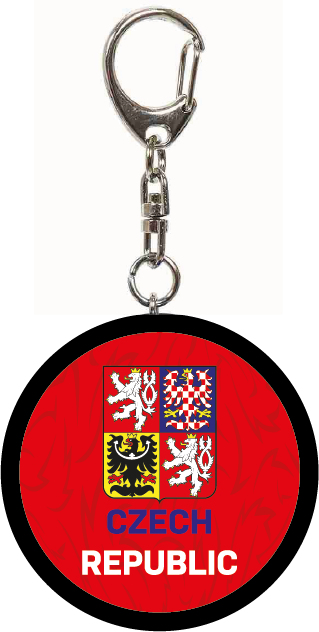 Hokejové reprezentace přívěšek na klíče Czech Republic minipuk logo red