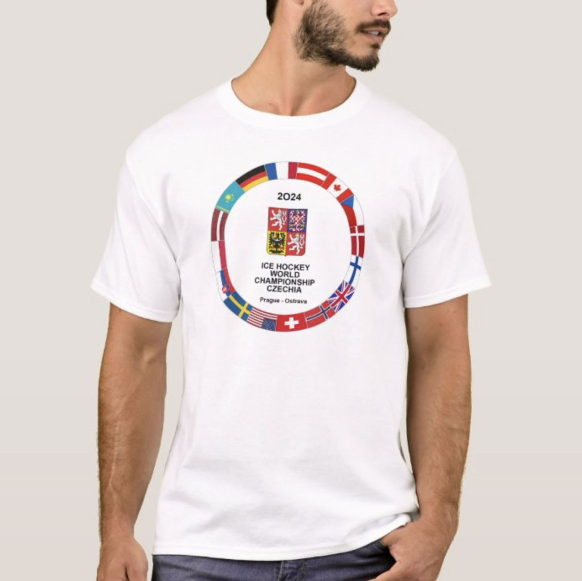 Hokejové reprezentace pánské tričko Ice Hockey World Championship Czechia MS 2024 White