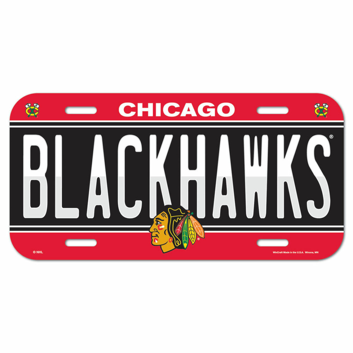 Chicago Blackhawks cedule na zeď License Plate Banner