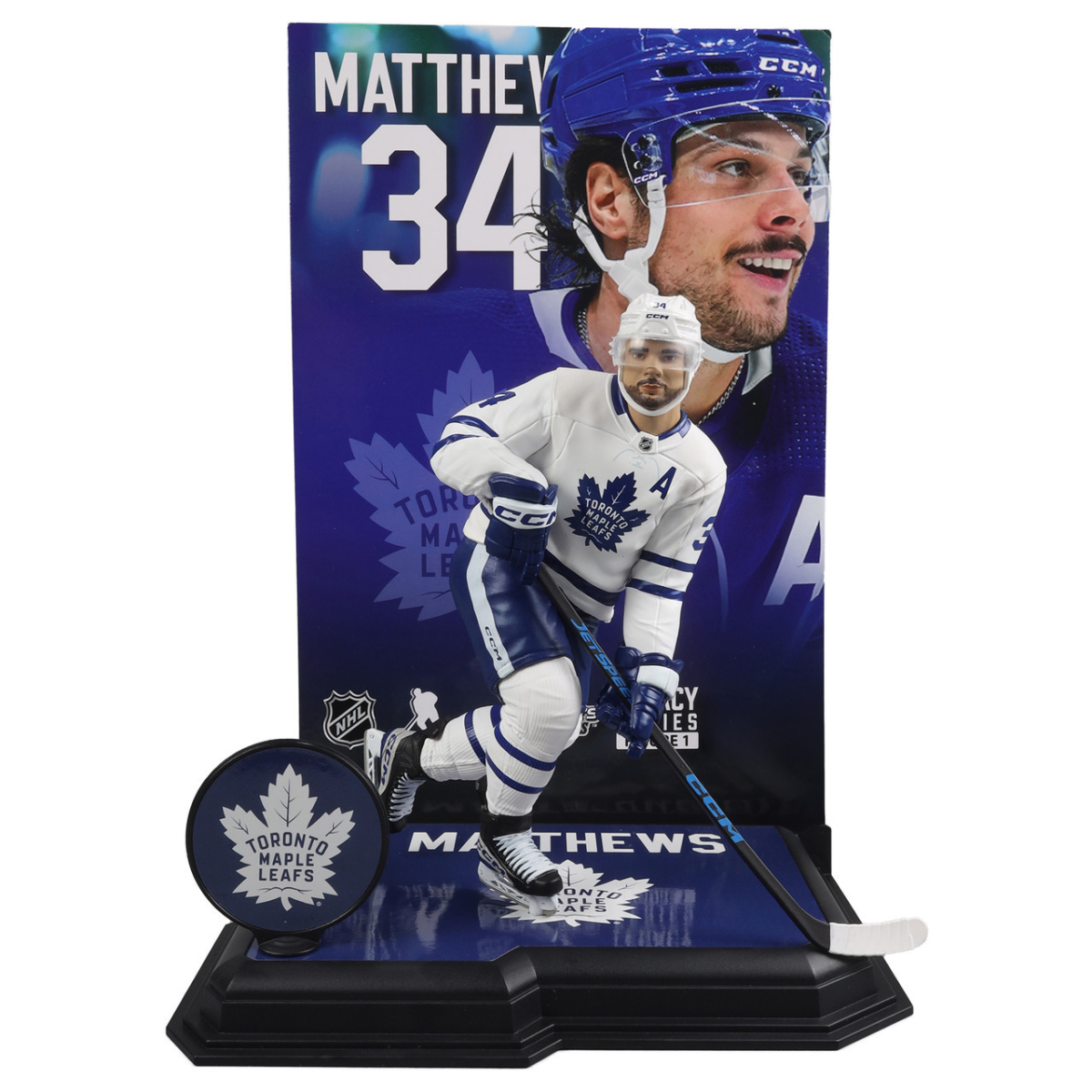 Toronto Maple Leafs figurka Auston Matthews #34 Figure SportsPicks LIMITED PLATINUM CHASE