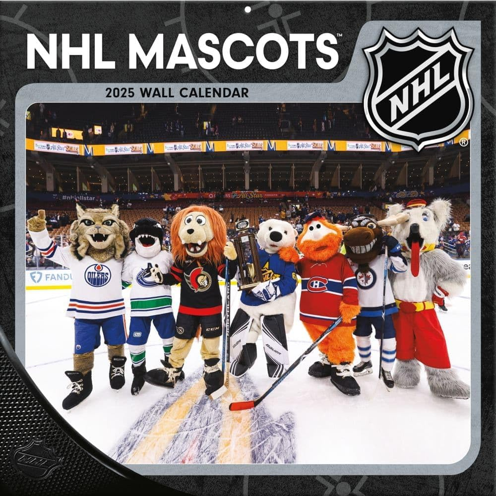 NHL produkty kalendář Mascots 2025 Wall Calendar
