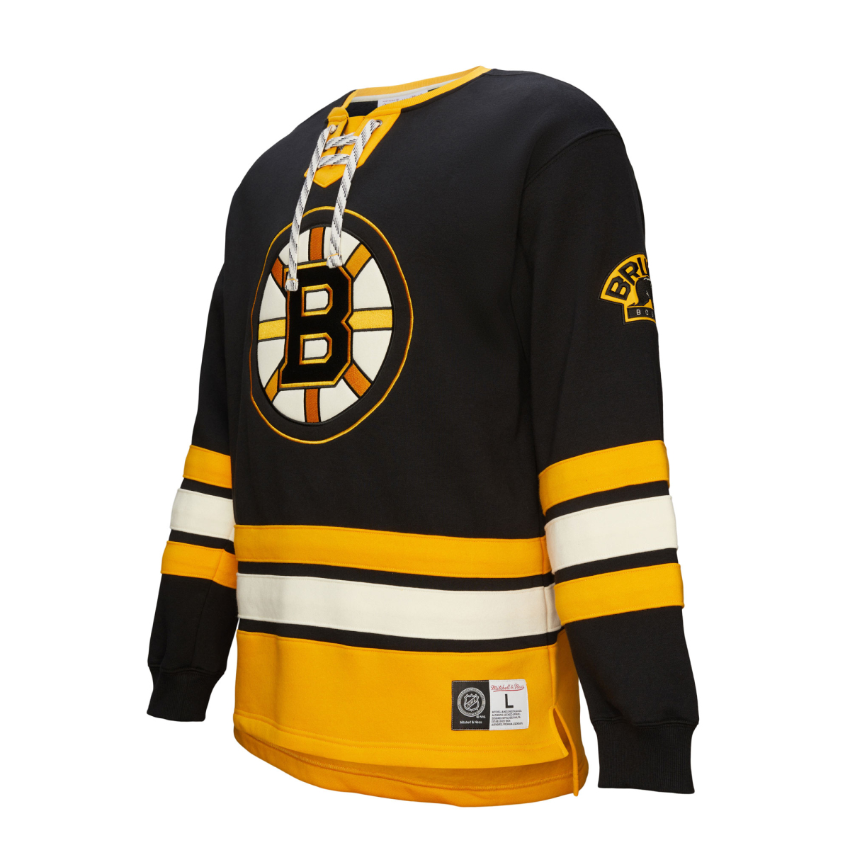 Boston Bruins pánská mikina Heritage Lace-Up Crew Vintage Logo