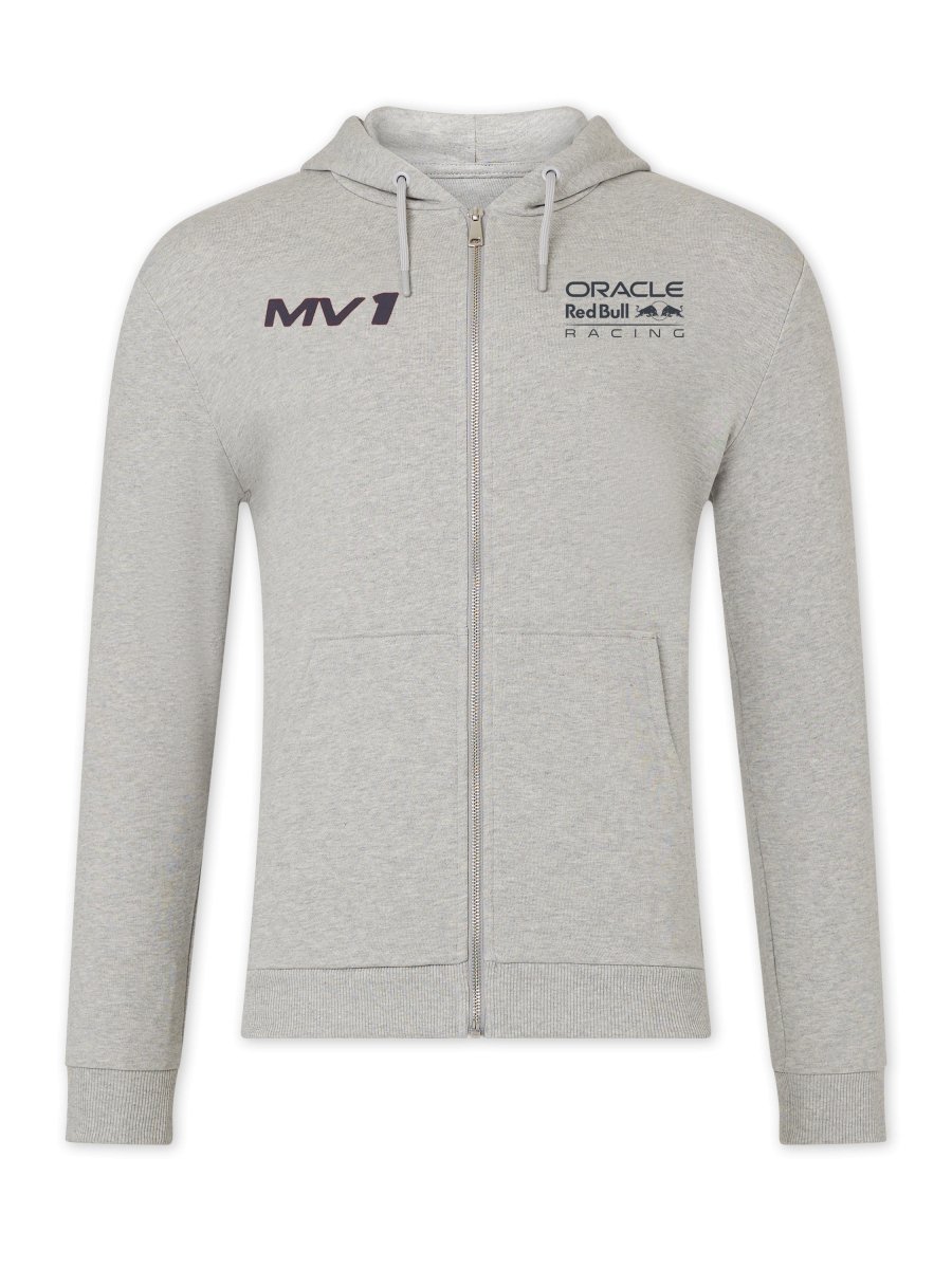 Red Bull Racing pánská mikina s kapucí Max Verstappen Helmet zip grey F1 Team 2024