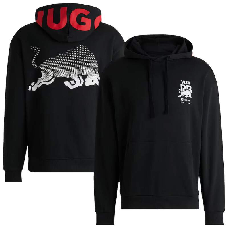 Visa Cash App RB pánská mikina s kapucí Hugo logo black F1 team 2025