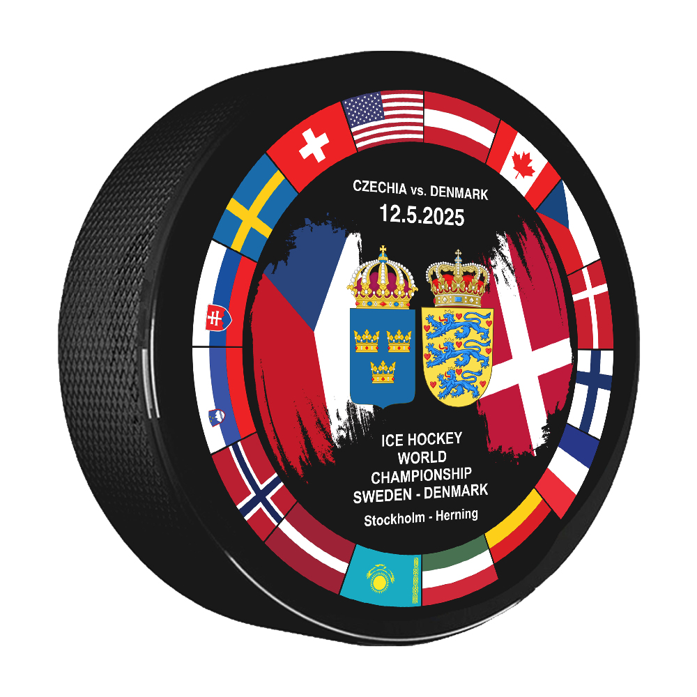 Hokejové reprezentace puk Ice Hockey World Championship Sweden | Denmark MS 2025 Dueling 12.05.2025 Czechia vs. Denmark