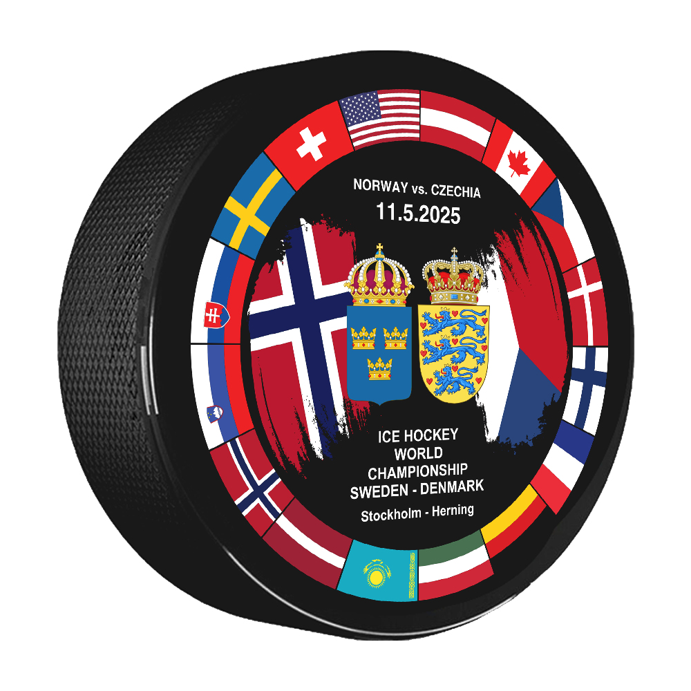Hokejové reprezentace puk Ice Hockey World Championship Sweden | Denmark MS 2025 Dueling 11.05.2025 Norway vs. Czechia