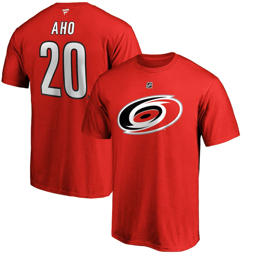Carolina Hurricanes pánské tričko Sebastian Aho #20 Name & Number red