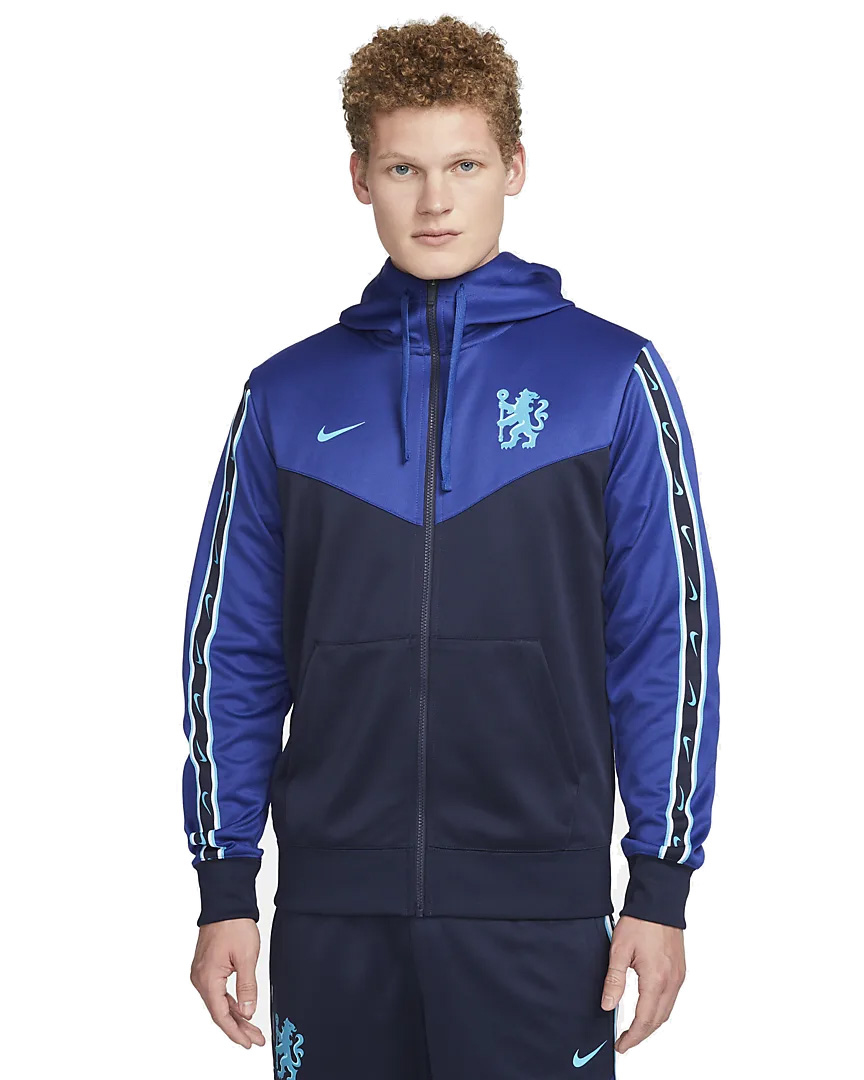 FC Chelsea pánská mikina s kapucí Zip Repeat navy