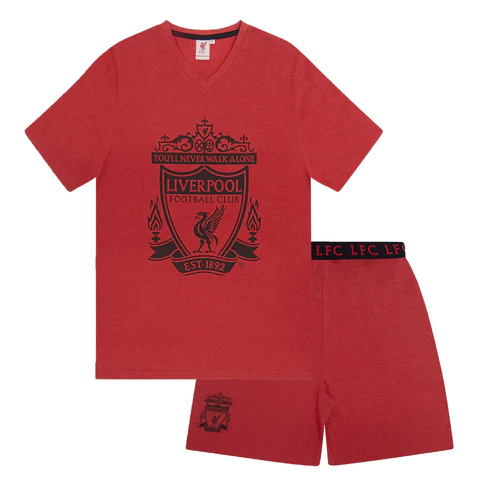 FC Liverpool pánské pyžamo Short Red Marl