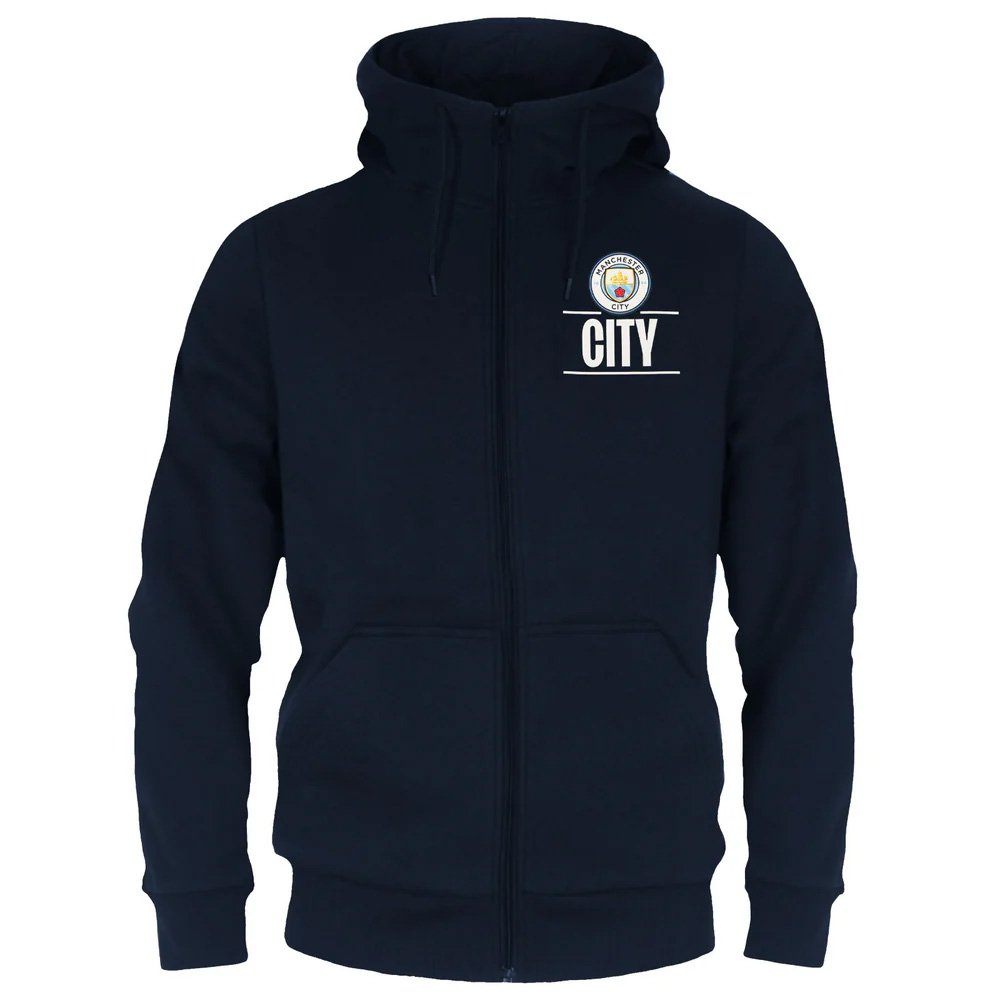 Manchester City pánská mikina s kapucí SLab zip navy