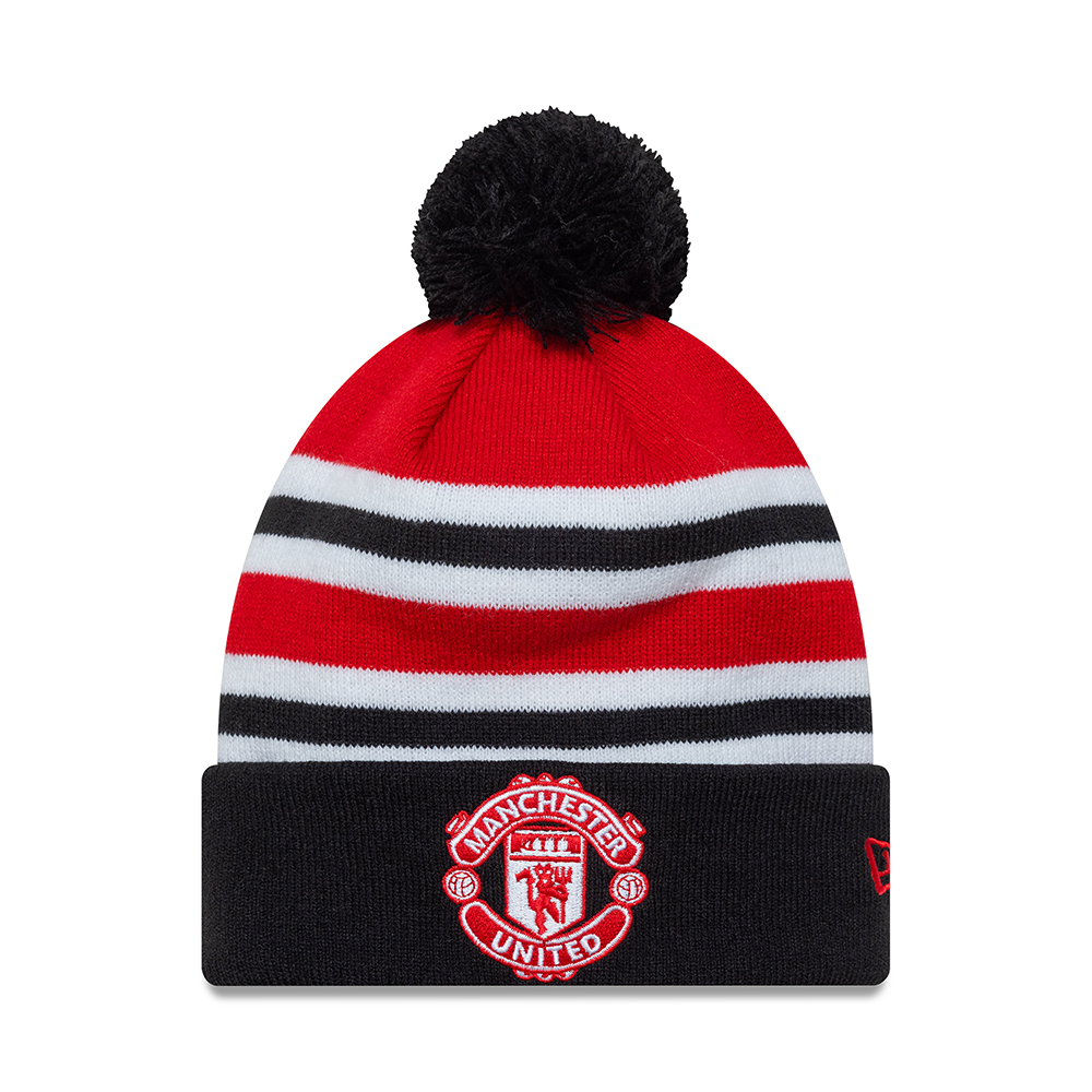Manchester United zimní čepice Knit Bobble Stripe