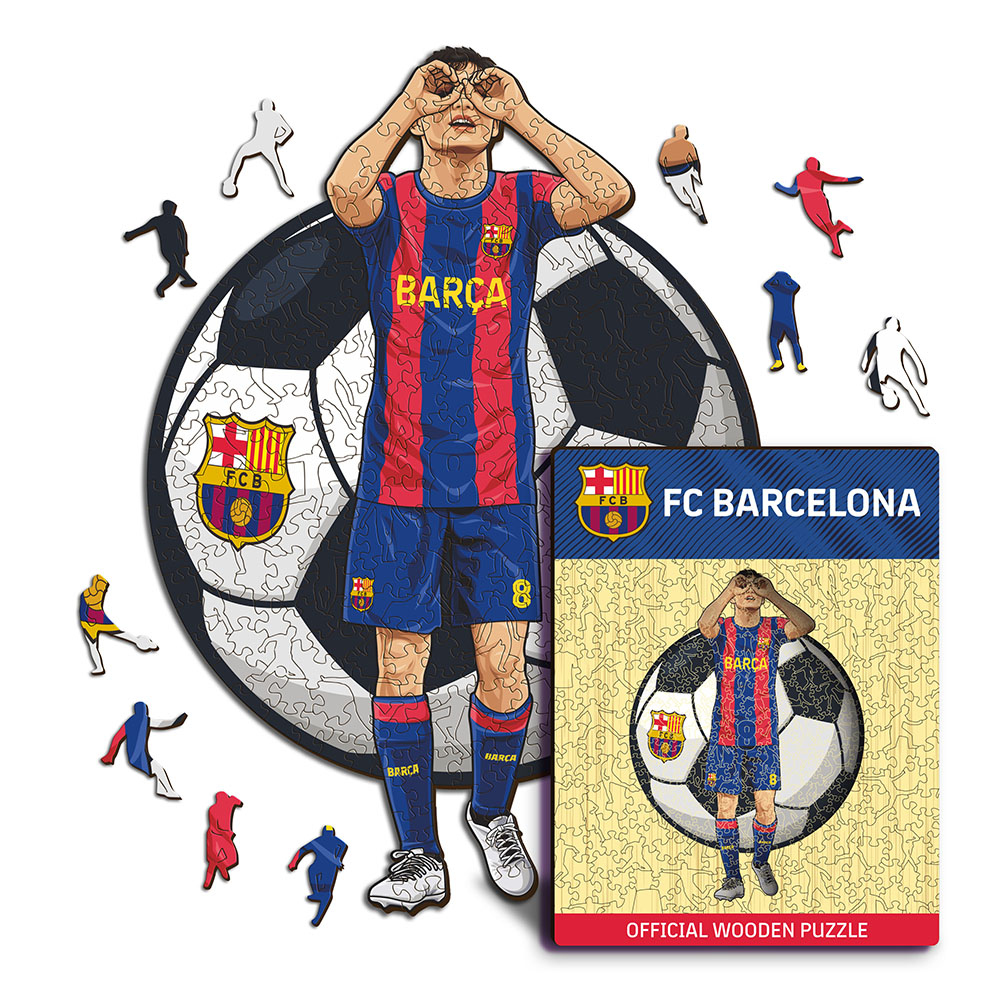 FC Barcelona dřevěné puzzle Pedri 500 pcs