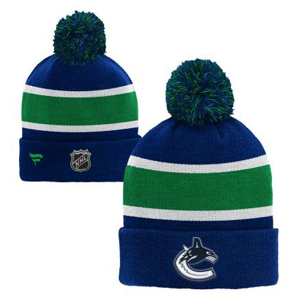 Vancouver Canucks dětská zimní čepice Cuffed Beanie With Pom blue