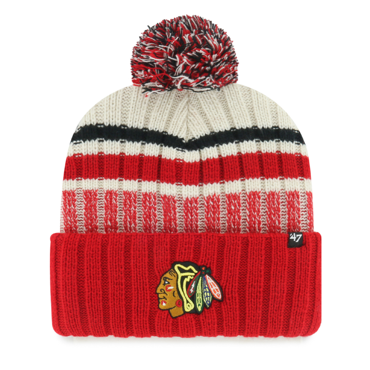 Chicago Blackhawks zimní čepice Long Range 47 Cuff Knit Natural