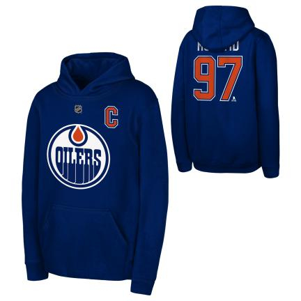 Edmonton Oilers dětská mikina s kapucí Connor McDavid Flat Captains N&N Flc Hood