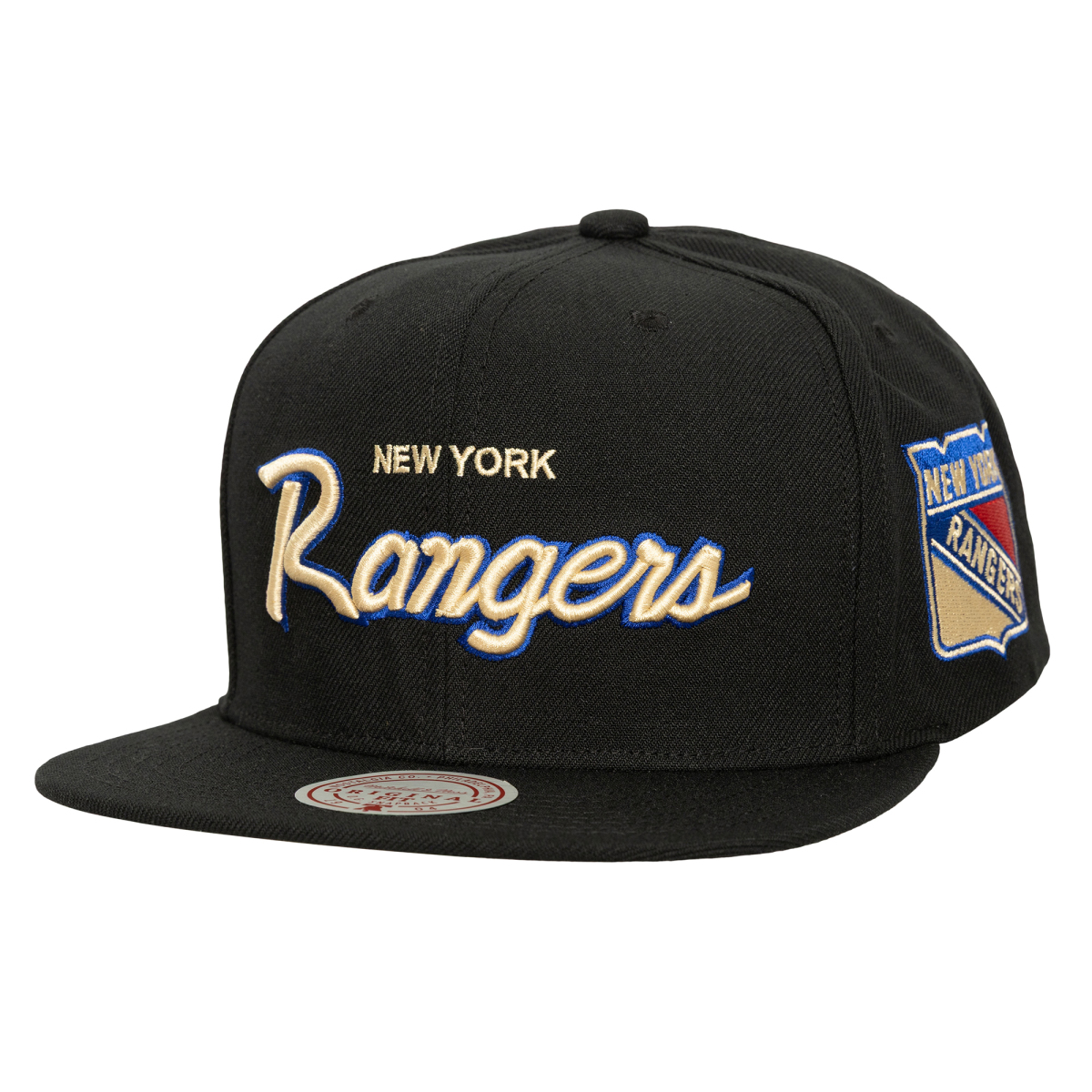 New York Rangers čepice flat kšiltovka Cream Script Snapback black