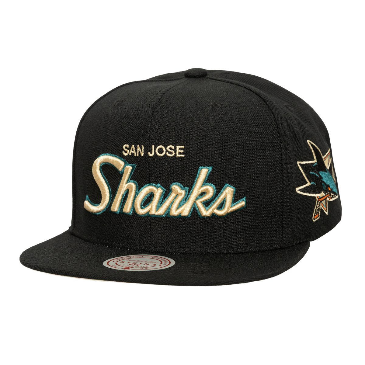 San Jose Sharks čepice flat kšiltovka Cream Script Snapback black