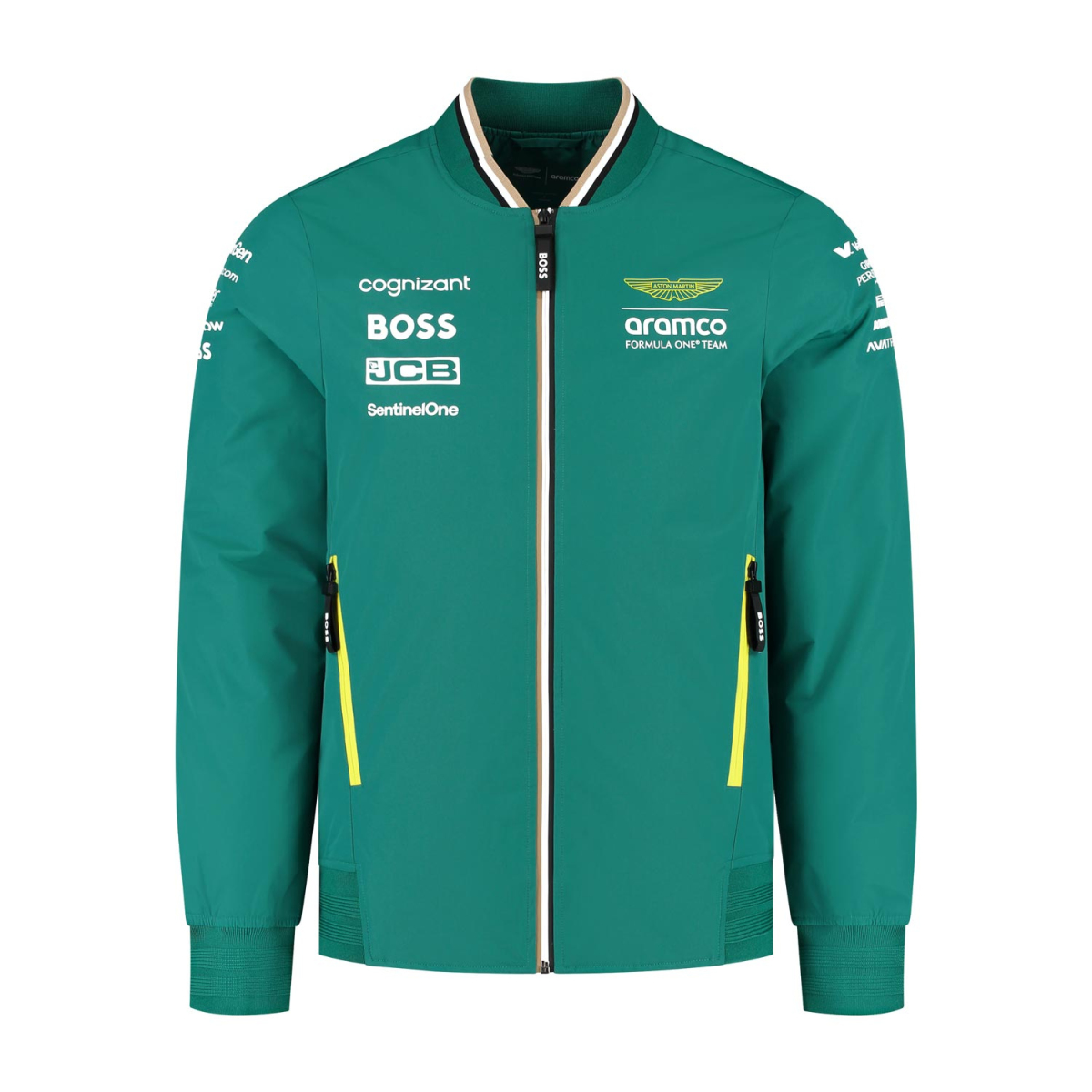 Aston Martin pánská bunda Bomber official Teamline Replica green F1 Team 2025