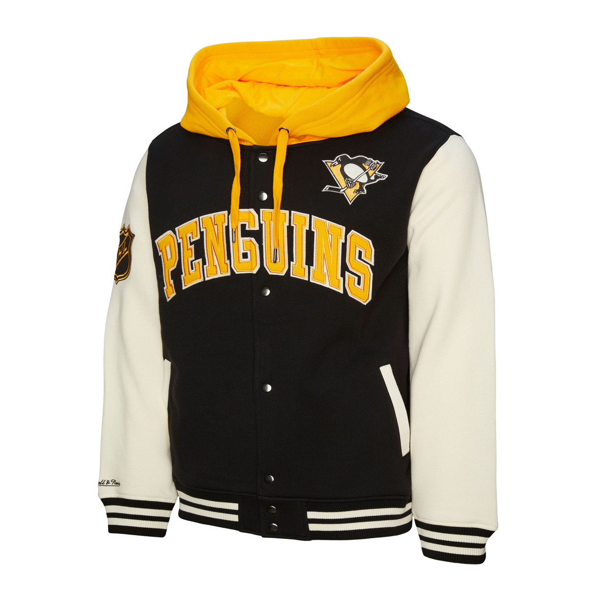Pittsburgh Penguins pánská mikina s kapucí Courtside Fleece Button Front Current Logo