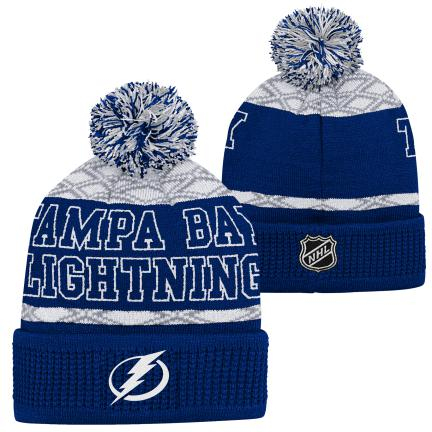 Tampa Bay Lightning dětská zimní čepice Puck Pattern Cuffed Pom