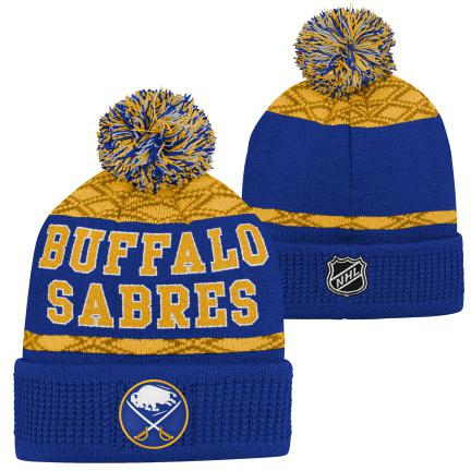 Buffalo Sabres dětská zimní čepice Puck Pattern Cuffed Pom