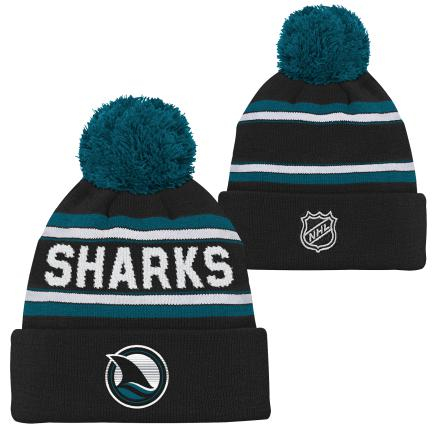 San Jose Sharks dětská zimní čepice 3Rd Jersey Jacquard Cuff Pom