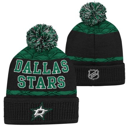 Dallas Stars dětská zimní čepice Puck Pattern Cuffed Pom