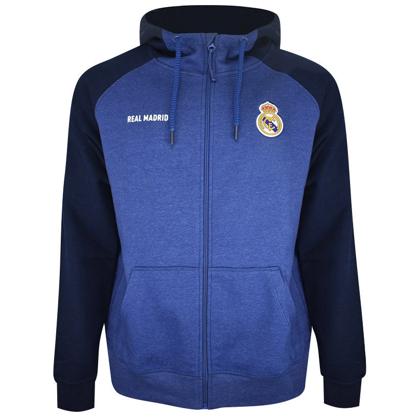 Real Madrid pánská mikina s kapucí Zip azul