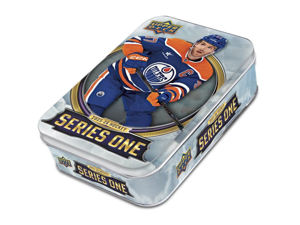 NHL boxy hokejové karty NHL 2025-26 Upper Deck Series 1 Tin Box