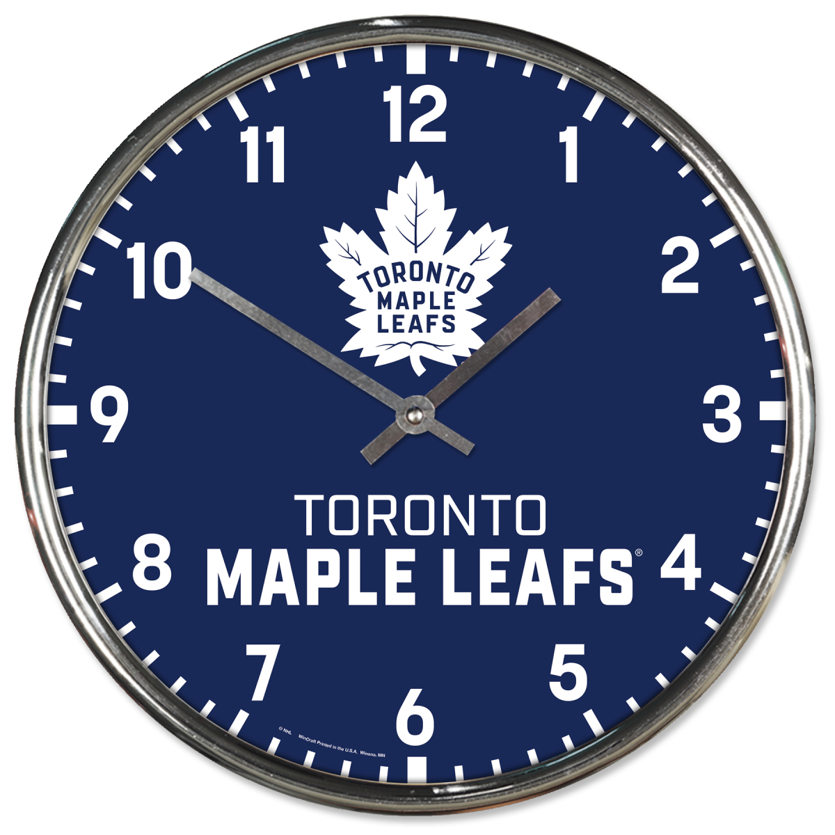Toronto Maple Leafs nástěnné hodiny Chrome