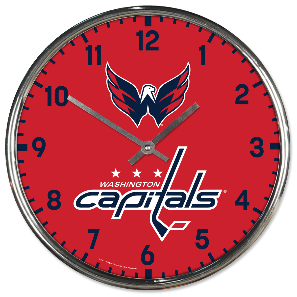 Washington Capitals nástěnné hodiny Chrome