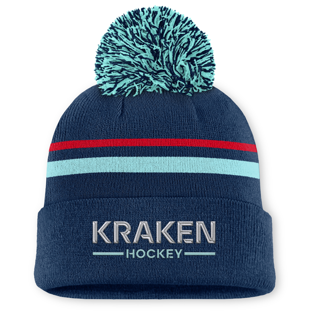Seattle Kraken dámská zimní čepice Authentic Pro W/Cap Cuffed Pom Beanie